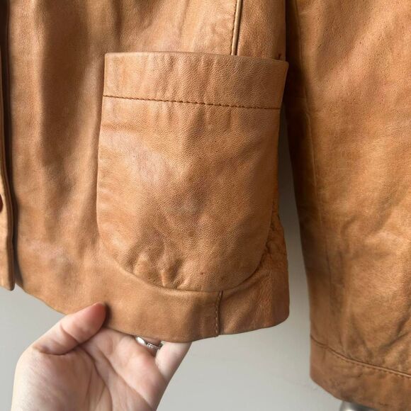 Fossil Tan Leather Jacket - Picture 3 of 5